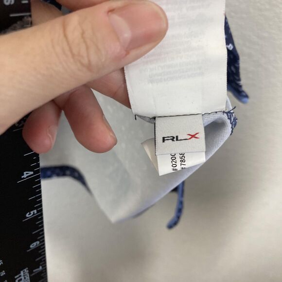 RLX Ralph Lauren Polo Shirt Mens Extra Large Navy Blue Floral Golf Performance - Picture 13 of 15